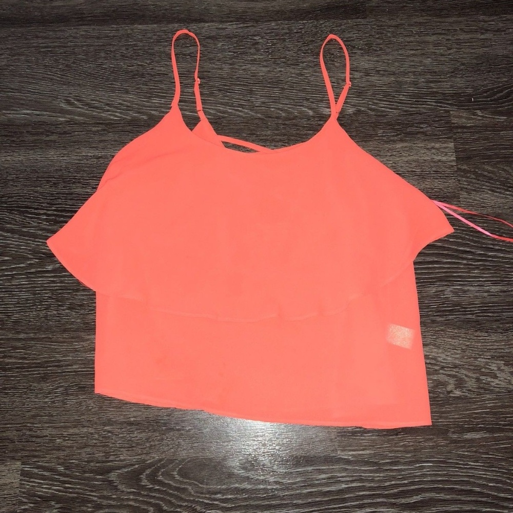 Paper Crane Orange Crossback & Ruffled Tank Size M